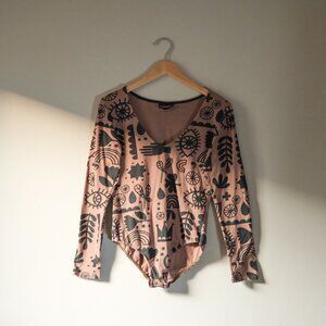 Nooworks Brown Eyeball Bodysuit Size L